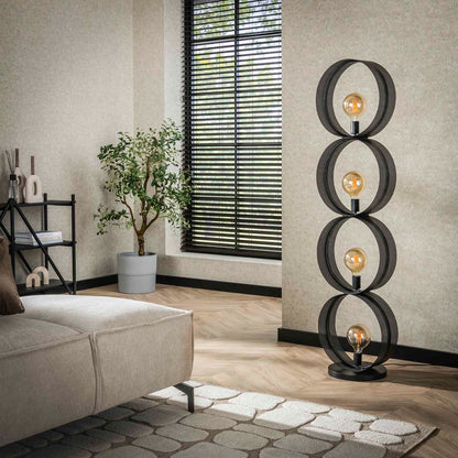Moderne Stehlampe Lochblech 4L mit stilvollem Design, beleuchtet den Raum mit einzigartigem Lochblech-Design, von lefurn.de