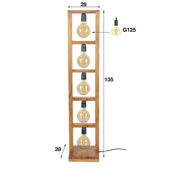 Modulare Stehlampe Modulo von lefurn.de mit modernem Design, standfester Basis und eleganten Leuchten für das Wohnzimmer