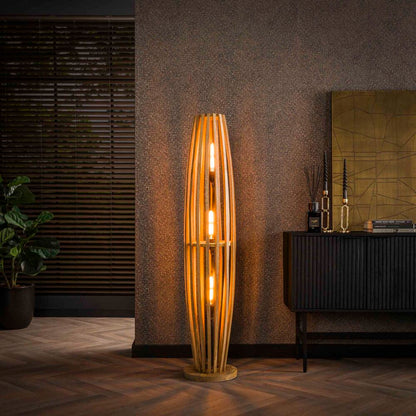 Moderne Orbit L Stehlampe von lefurn.de mit elegantem Design und runder Lampenschirm, ideal für Wohnzimmer oder Büro.