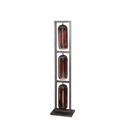 Stehlampe Smoke Glass 3L von lefurn.de mit rauchgrauem Glas und modernem Design, ideal für Wohnzimmer und elegante Beleuchtung
