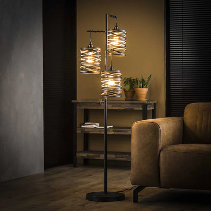 Moderne Stehlampe Spindel von lefurn.de mit langlebigem Design und stilvollem Lampenschirm für gemütliche Beleuchtung.