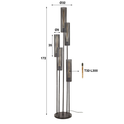 Moderne Stehlampe Tube von lefurn.de mit elegantem Design, ideal für Wohnzimmer und Leseecken.