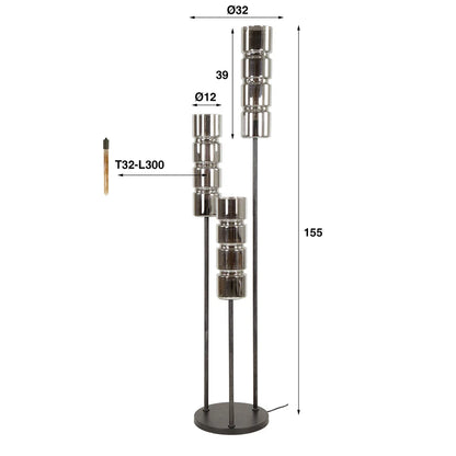 Moderne Stehlampe mit Zylinder-Glasschirm, stilvoll und elegant, von lefurn.de in hellem Design.