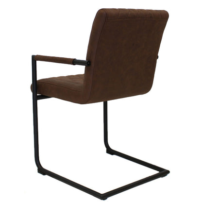 Cognacfarbener Stuhl Damian von lefurn.de mit Holzbeinen und gepolstertem Sitz, elegantes Design für Esszimmer oder Büro