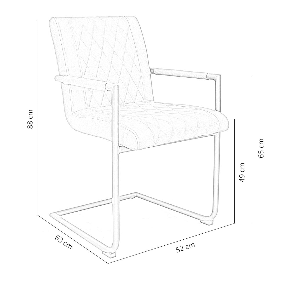 Cognacfarbener Stuhl Damian von lefurn.de mit Holzbeinen und gepolstertem Sitz, modernes Design, Nahaufnahme