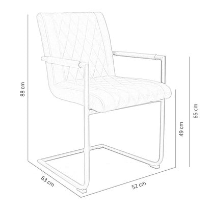 Cognacfarbener Stuhl Damian von lefurn.de mit Holzbeinen und gepolstertem Sitz, modernes Design, Nahaufnahme