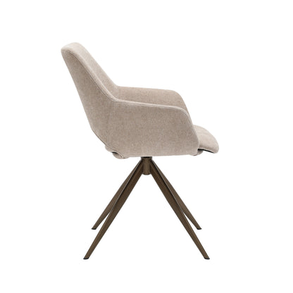 Heller Stuhl Daisy von lefurn.de mit gepolstertem Sitz und Rückenlehne, modernes Design, ideal für Esszimmer oder Büro.