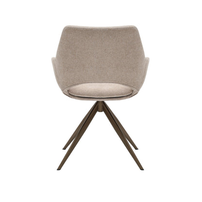 Bequemer Daisy Stuhl von lefurn.de mit grauem Stoffbezug und modernen Design, ideal für Esszimmer oder Büro.