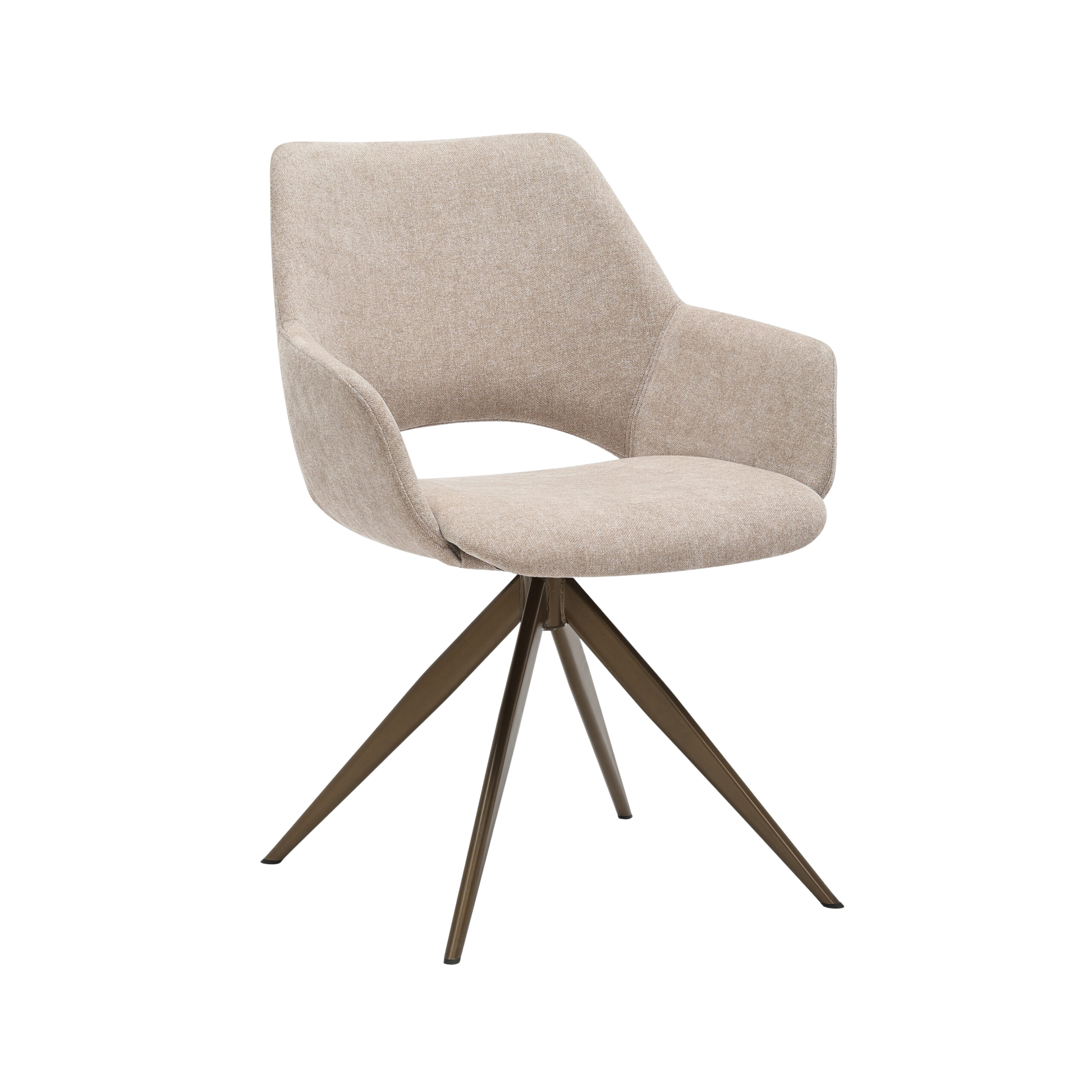 Stuhl Daisy von lefurn.de mit gepolstertem Sitz und Rückenlehne, modernes Design in hellem Farbton.