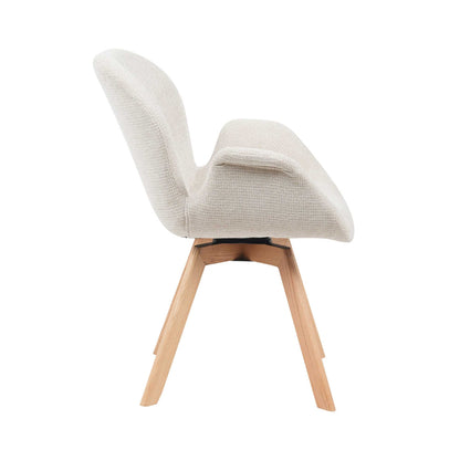 Stuhl Jesse von lefurn.de mit Holzbeinen und gepolsterter Sitzfläche in modernem Design, ideal für Esszimmer oder Büro.