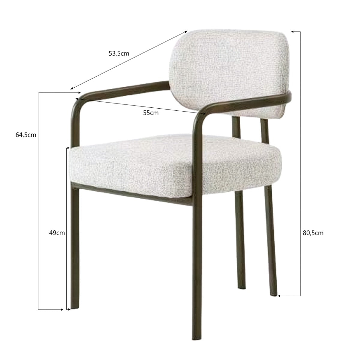 Beiger Stuhl Milan von lefurn.de mit modernem Design und komfortabler Sitzfläche, ideal für Esszimmer oder Arbeitsbereich.
