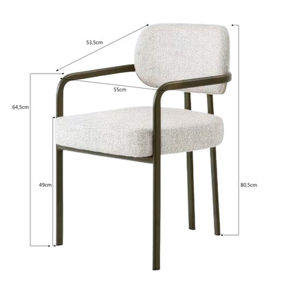 Beiger Stuhl Milan von lefurn.de mit modernem Design und komfortabler Sitzfläche, ideal für Esszimmer oder Arbeitsbereich.