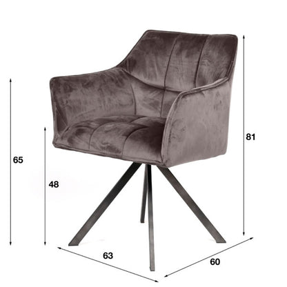 Grauer Stuhl Rina von lefurn.de, moderner Esszimmerstuhl mit polstertem Sitz und eleganter Gestaltung.