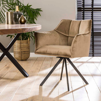 Grauer Rina Stuhl von lefurn.de mit modernem Design und angenehmer Sitzfläche, ideal für Esszimmer oder Büro.