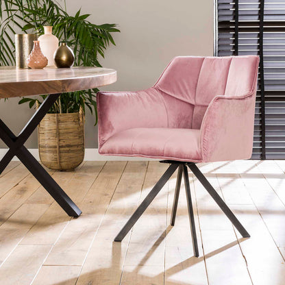 Grauer Stuhl Rina von lefurn.de, moderner Esszimmerstuhl mit gepolstertem Sitz und schlankem Design.
