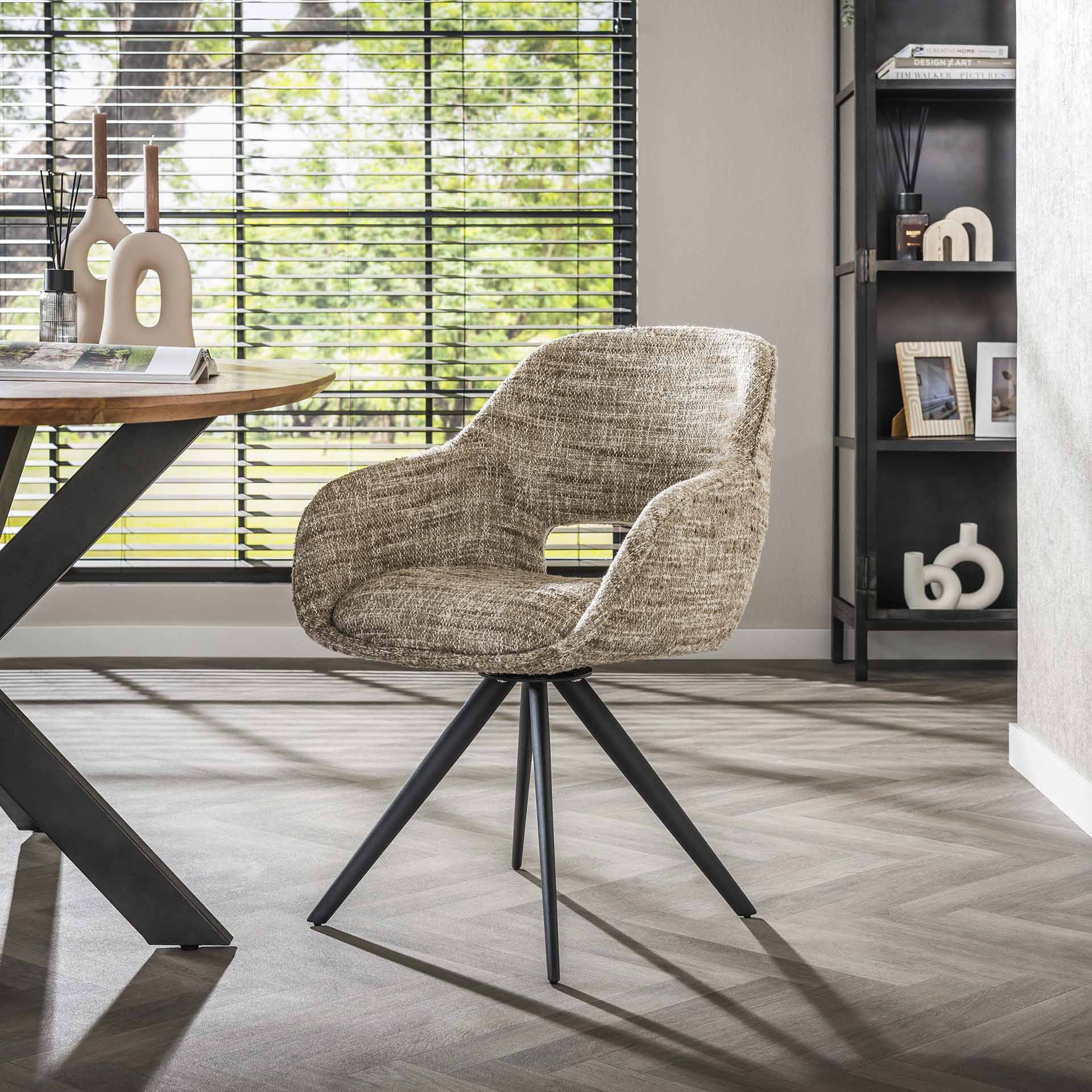 Grauer Lefurn.de Stuhl Spring mit modernem Design, bequemer Sitzfläche und stabilen Beinen, ideal für Esszimmer oder Büro.