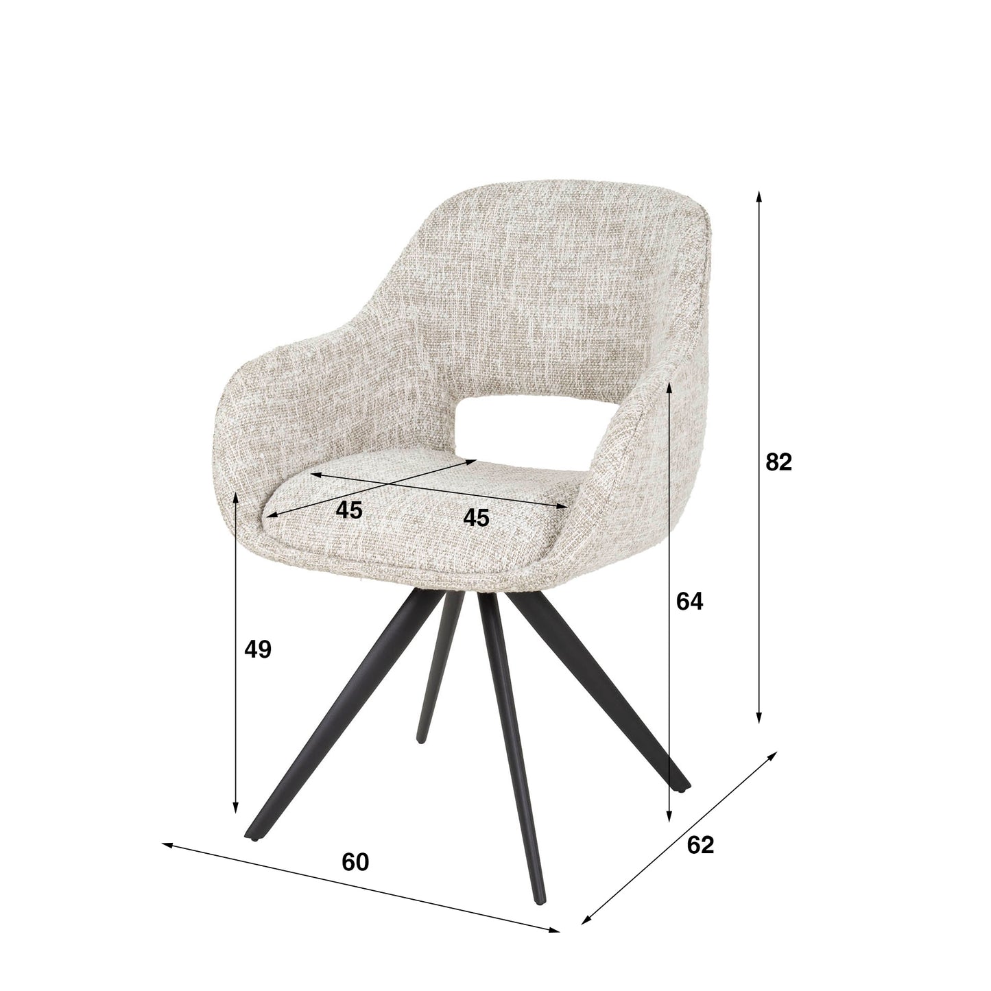 Grauer leFurn.de Stuhl Spring mit modernem Design und bequemer Sitzfläche, ideal für Esszimmer und Arbeitsbereiche