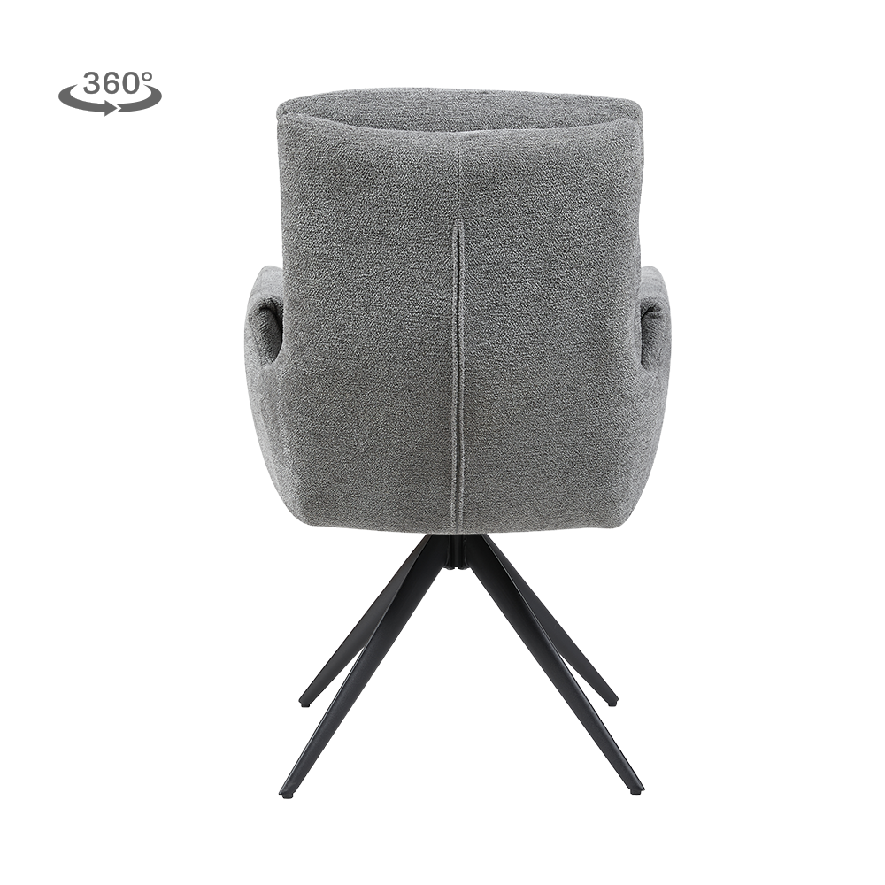 Grauer Stuhl Varo von lefurn.de mit modernem Design und bequemer Sitzfläche, ideal für Esszimmer oder Arbeitsbereich