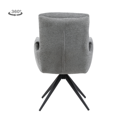 Grauer Stuhl Varo von lefurn.de mit modernem Design und bequemer Sitzfläche, ideal für Esszimmer oder Arbeitsbereich