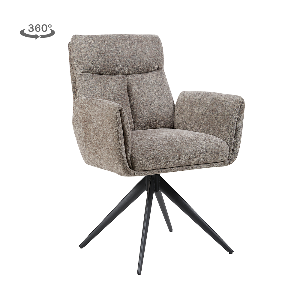 Grauer Varo Stuhl von lefurn.de mit modernem Design, bequeme Sitzfläche und stabile Holzbeine, ideal für Esszimmer und Arbeitszimmer.