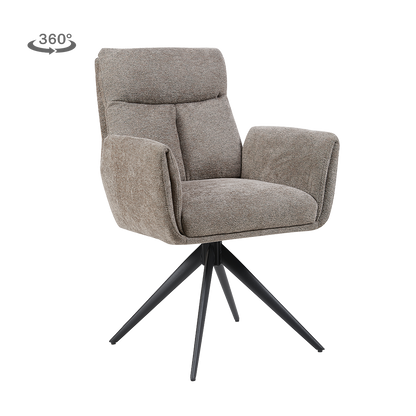 Grauer Varo Stuhl von lefurn.de mit modernem Design, bequeme Sitzfläche und stabile Holzbeine, ideal für Esszimmer und Arbeitszimmer.