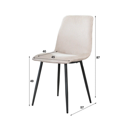 Runder Rib-Stuhl von lefurn.de mit gepolstertem Sitz und Rückenlehne, modernes Design, dunkle Farbgebung, stilvoller Esszimmerstuhl