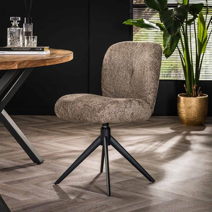 Bequemer Sandfarbener Lefurn.de Stuhl Comfy mit weichem Sitz und modernen Design, ideal für Esszimmer oder Büro.