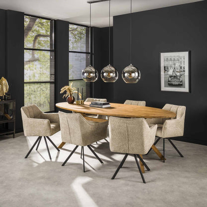 Moderner Sandfarbener Stuhl Rina B von lefurn.de mit stilvollem Design und bequemer Sitzfläche.