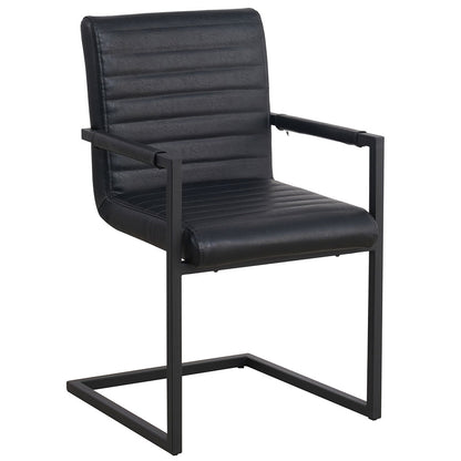 Schwarzer Kubis Stuhl von lefurn.de mit ergonomischem Design und bequemer Sitzfläche, ideal für Esszimmer oder Büro.