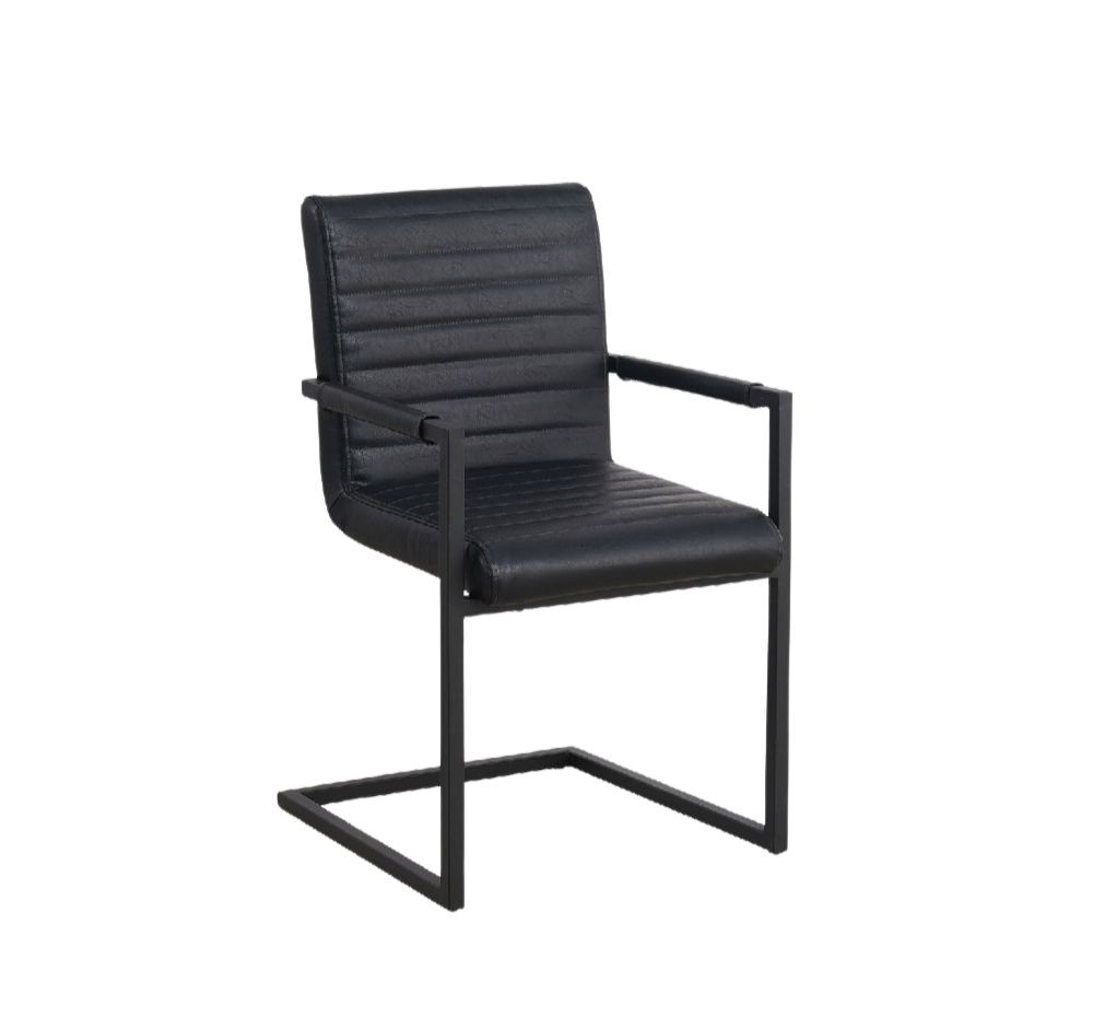 Schwarzer Kubis Stuhl von lefurn.de mit modernem Design und bequemer Sitzfläche, Blick auf die Rückenlehne.