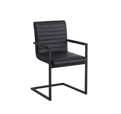 Schwarzer Kubis Stuhl von lefurn.de mit modernem Design und bequemer Sitzfläche, Blick auf die Rückenlehne.