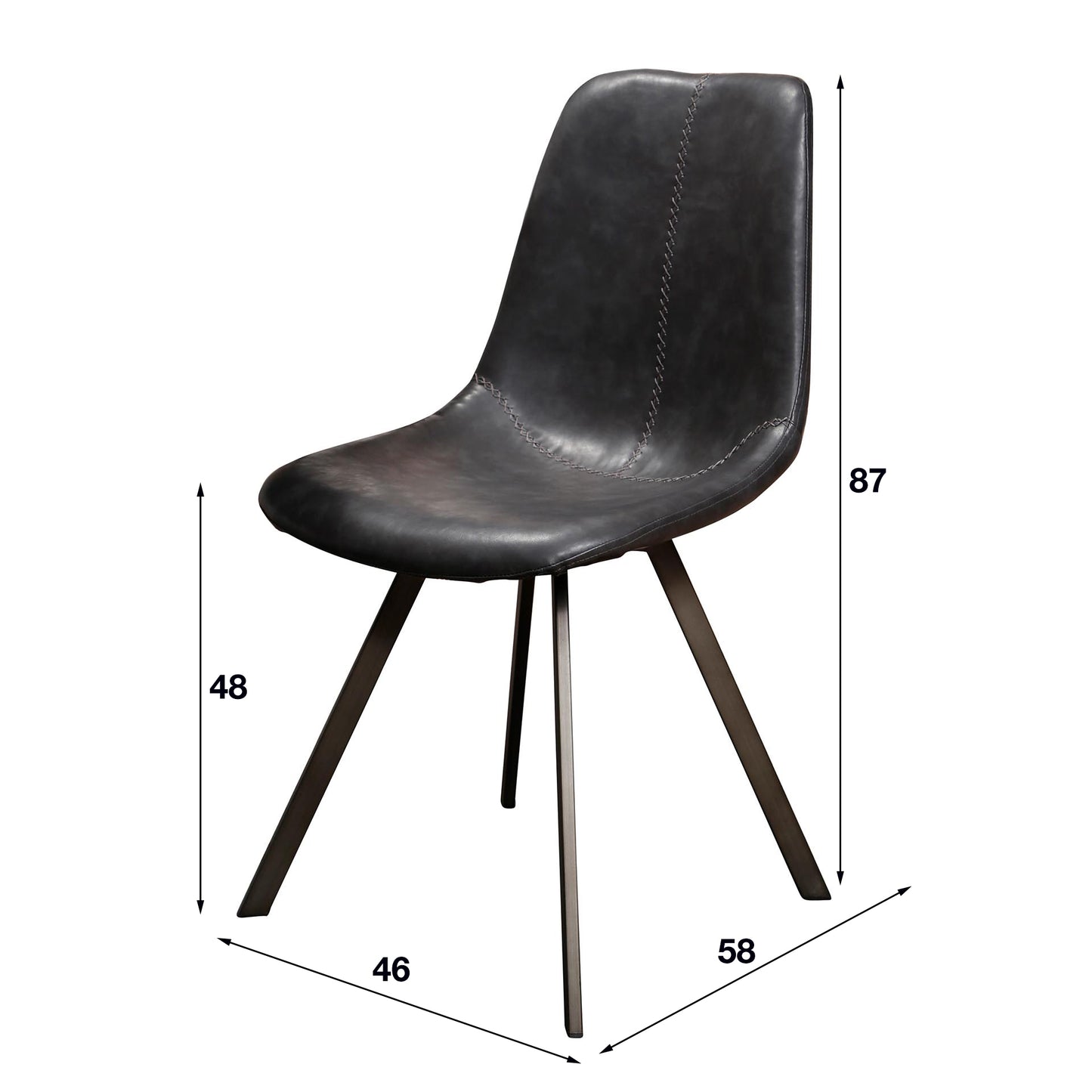 Schwarzer Zig Zag Stuhl von lefurn.de mit modernem Design und bequemer Sitzfläche.