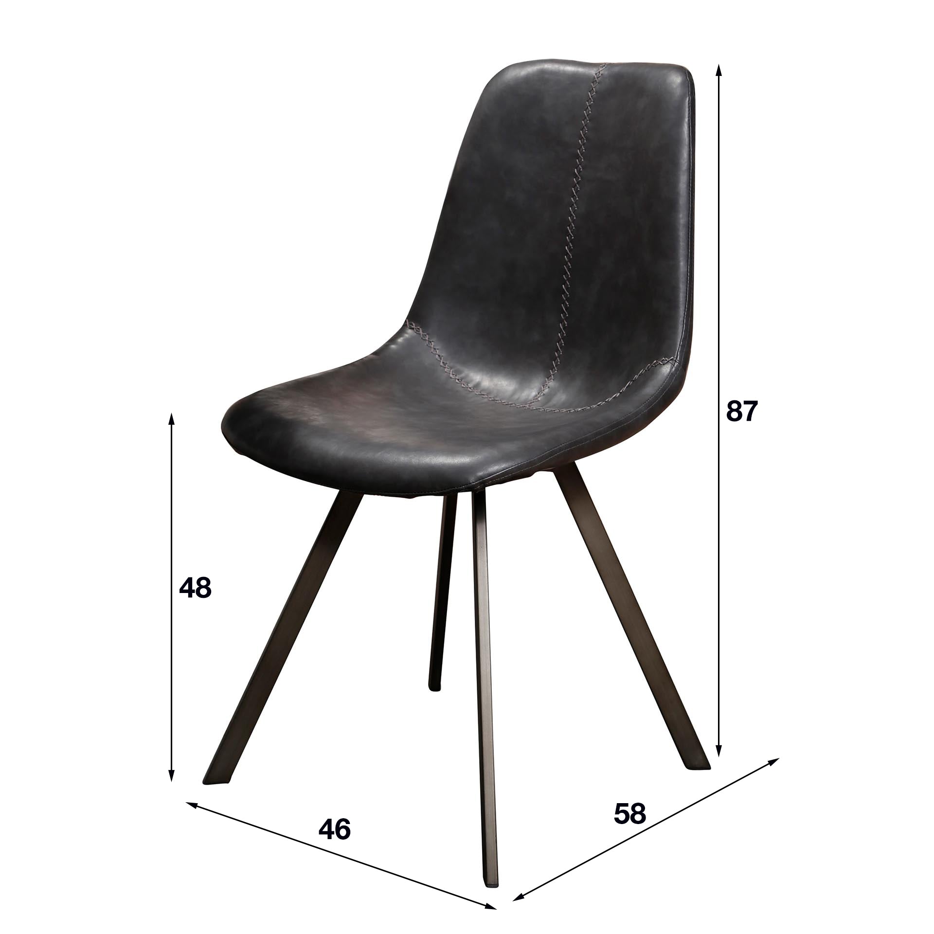 Schwarzer Zig Zag Stuhl von lefurn.de mit modernem Design und bequemer Sitzfläche.