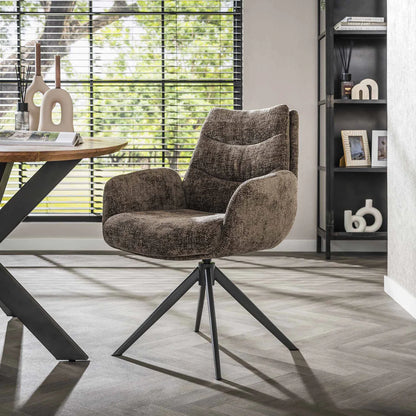 Bequemer Lounge-Stuhl in Taupe von lefurn.de, modernes Design, gepolsterter Sitz und Rückenlehne, ideal für Wohnzimmer.