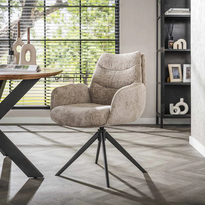 Loungestuhl in Taupe von lefurn.de, bequemer Sitzmöbel mit modernem Design, ideal für Wohnzimmer und Lounge-Bereiche