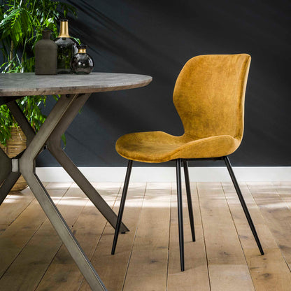Grauer Velvet-Stuhl mit Rundrohrgestell von lefurn.de, modernes Design, bequeme Sitzfläche, stilvoll für Esszimmer oder Büro