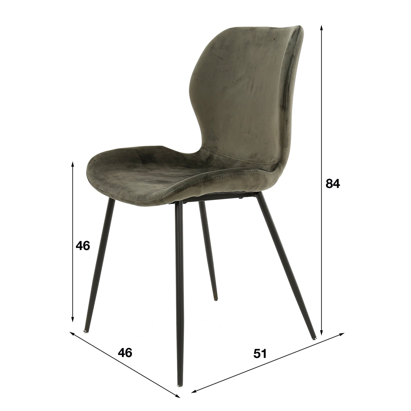 Eleganter grauer Velvet-Stuhl mit Rundrohrgestell von lefurn.de, modern und bequem für Esszimmer oder Büro.