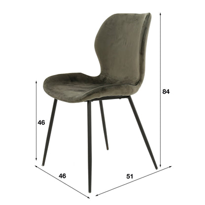 Eleganter grauer Velvet-Stuhl mit Rundrohrgestell von lefurn.de, modern und bequem für Esszimmer oder Büro.