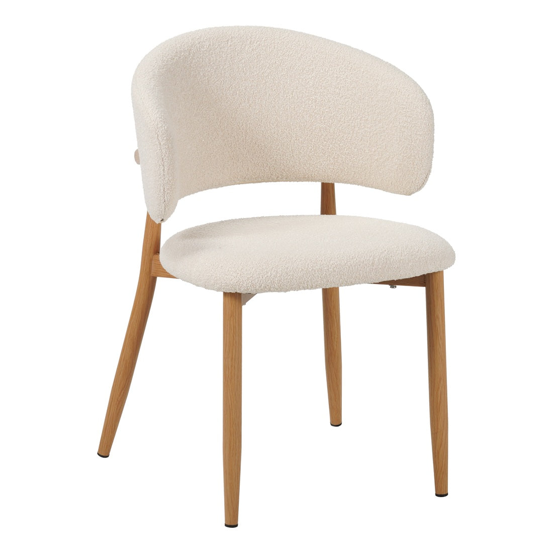 Eleganter Walnuss-Sandstuhl Yuki von lefurn.de mit modernem Design und bequemer Sitzfläche, Blick auf den stilvollen Esszimmerstuhl