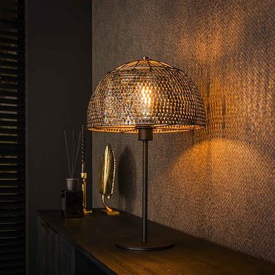 Tischlampe Armor Open von lefurn.de mit modernem Design und offener Lampenfassung, ideal für Wohnzimmer oder Arbeitsbereich.