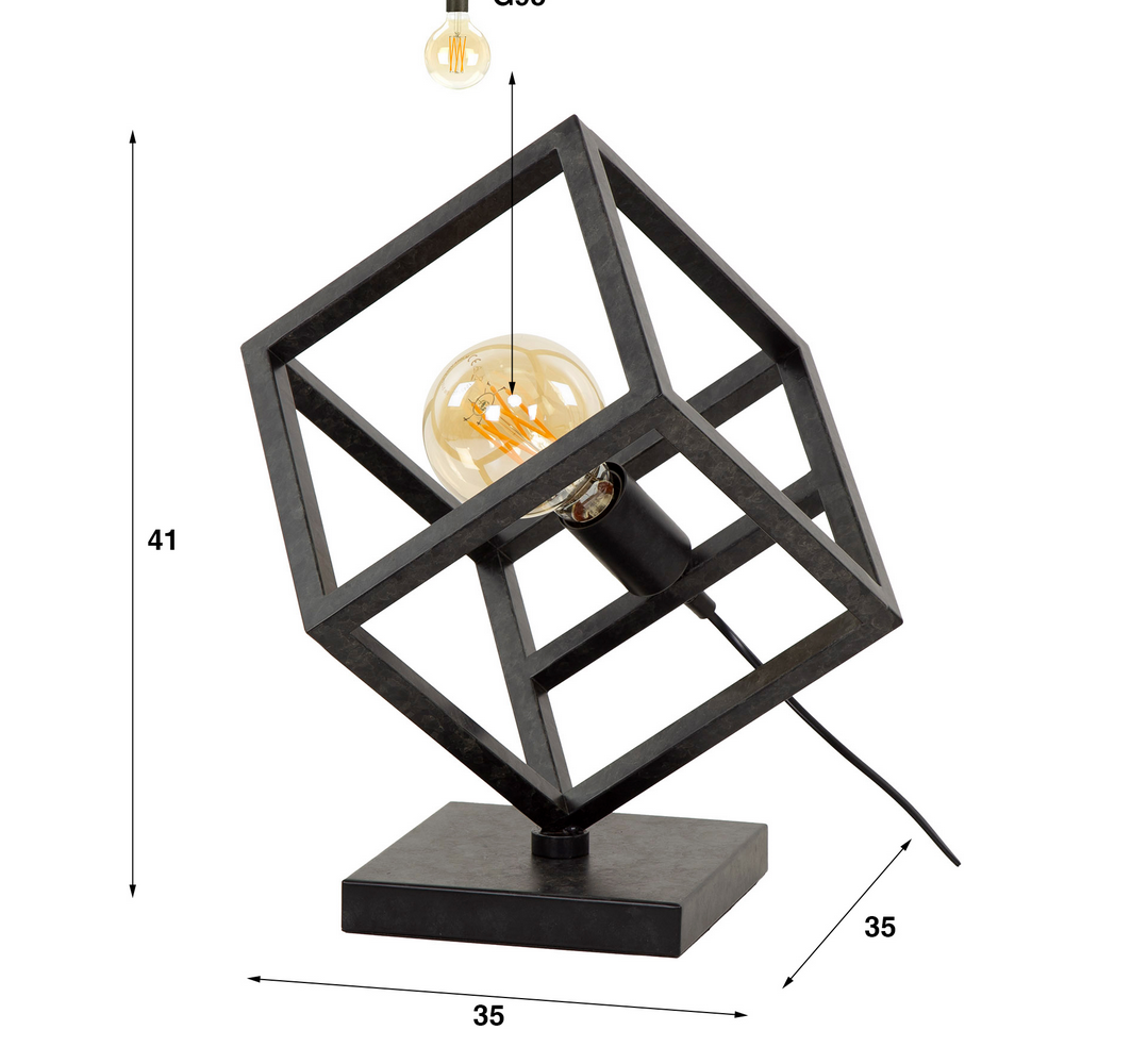 Moderne Tischlampe Dice von lefurn.de mit geometrischem Design, ideal für Schreibtisch oder Nachttisch, in neutralen Farben.