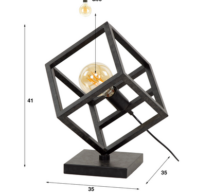 Moderne Tischlampe Dice von lefurn.de mit geometrischem Design, ideal für Schreibtisch oder Nachttisch, in neutralen Farben.