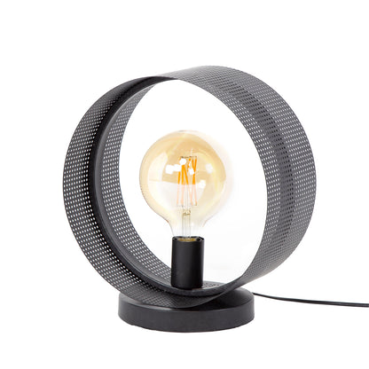 Moderne Tischlampe aus Lochblech von lefurn.de mit stilvollem Design und warmem Licht für Wohnzimmer oder Schlafzimmer