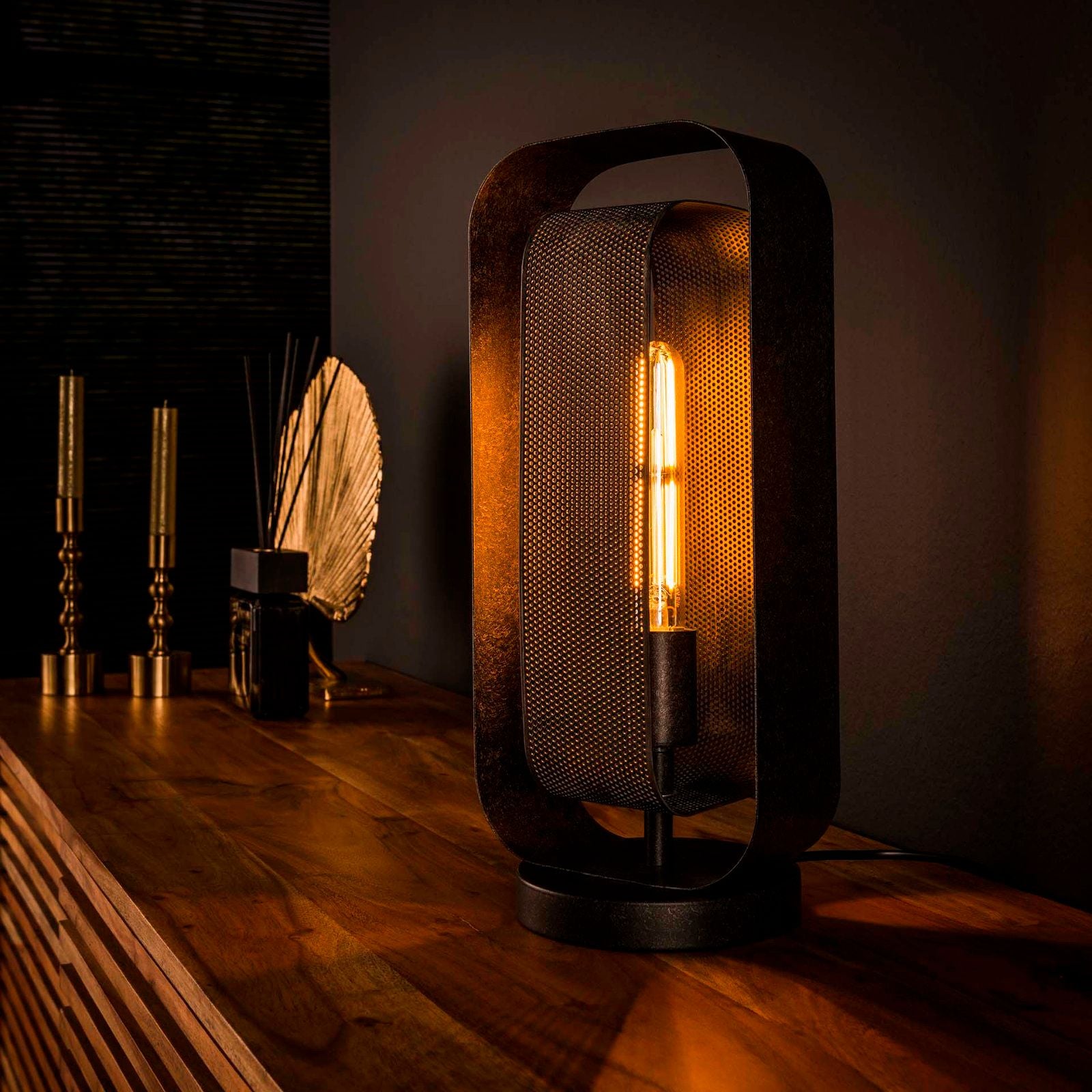 Mesh-Tischlampe von lefurn.de, moderne Tischlampe mit Mesh-Design und warmem Licht, ideal für Schreibtisch oder Nachttisch