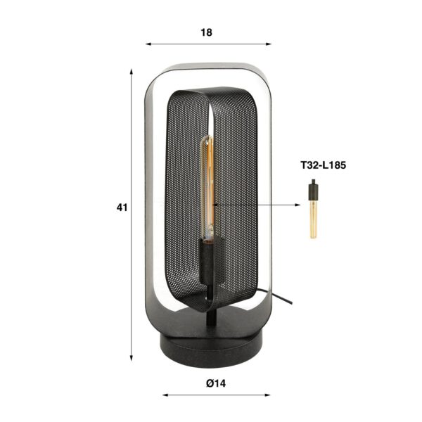 Moderne Mesh-Tischlampe von lefurn.de mit schwarzem Metallgestell und warmem Licht für gemütliche Raumbeleuchtung