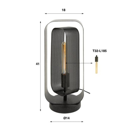 Moderne Mesh-Tischlampe von lefurn.de mit schwarzem Metallgestell und warmem Licht für gemütliche Raumbeleuchtung