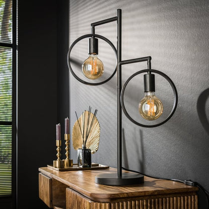 Moderne Tischlampe mit Ring-Design von lefurn.de, bietet stilvolle Beleuchtung für Wohnzimmer oder Arbeitszimmer.