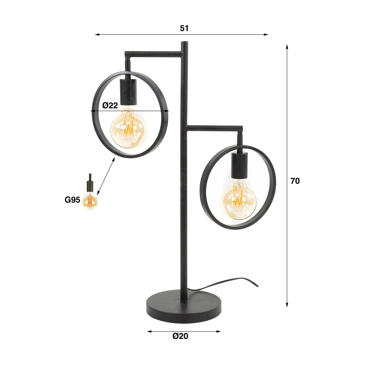 Moderne Tischlampe Ring von lefurn.de mit stilvollem Design und warmem Licht, perfekt für Schreibtisch oder Nachttisch.