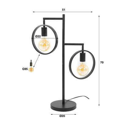 Moderne Tischlampe Ring von lefurn.de mit stilvollem Design und warmem Licht, perfekt für Schreibtisch oder Nachttisch.