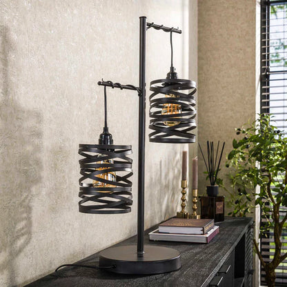 Moderne Tischlampe Spindel von lefurn.de mit elegantem Design und neutraler Farbgebung für stilvolle Beleuchtung im Raum